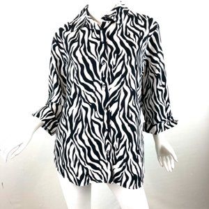 Westbound Chic Zebra-type Print Shirt